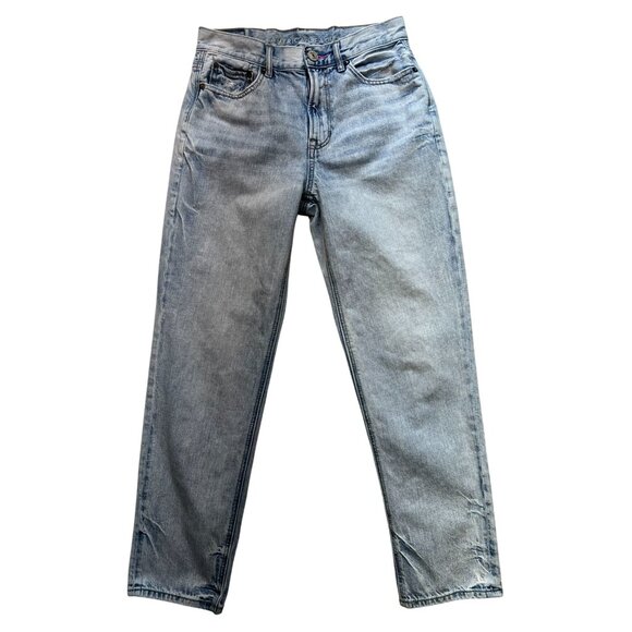 American Eagle Womens Straight Jeans Size 0 Blue Denim Light Wash Denim Casual - Picture 1 of 9